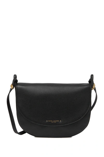 Marc Jacobs Large Supple Group Leather Messenger Bag In Black