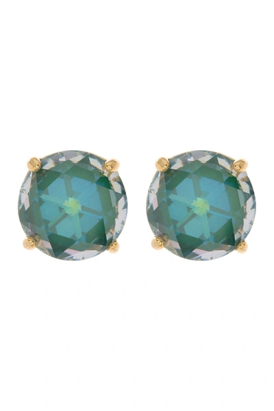 Kate Spade Round Cz Stud Earrings In Emerald