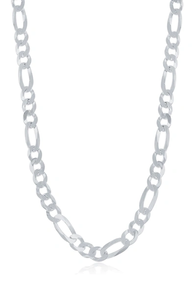 Simona Jewelry Sterling Silver 5.8mm Figaro Chain Necklace