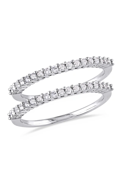 Delmar Sterling Silver Diamond Anniversary Ring 2-piece Set