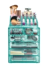 Sorbus Teal Makeup Storage Case In Teal