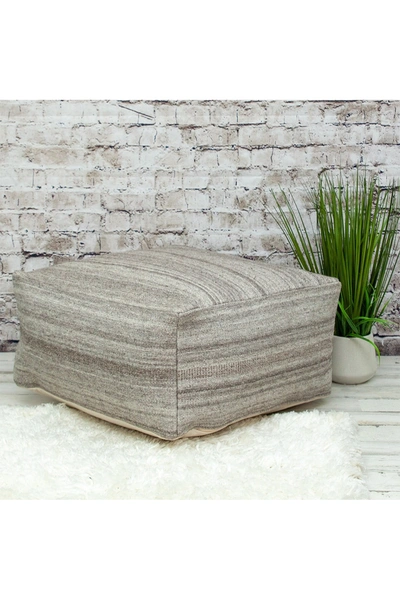 Parkland Collection Nadia Transitional Grayish Brown Pouf
