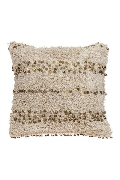 Parkland Collection Acacia Transitional Beige Throw Pillow