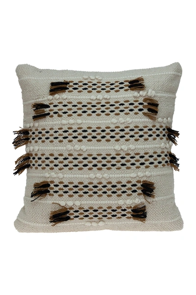 Parkland Collection Jace Transitional Beige Throw Pillow