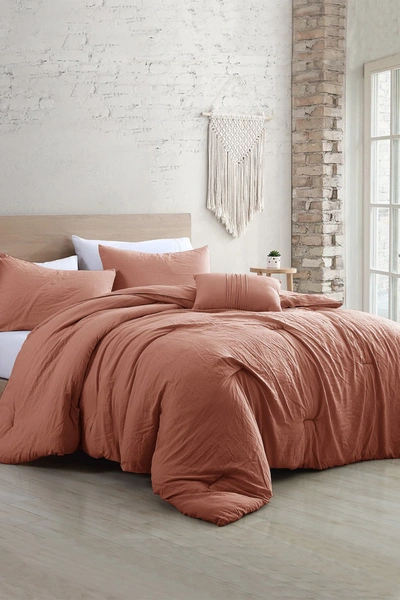 Modern Threads 4-piece Garment-washed Comforter Set In Dark Rose