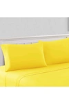Modern Threads 1800 Series 100 Solid Microfiber 4-piece Sheet Set Yellow California King In Yellow