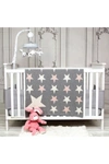 Parkland Collection Twinkle Stars Transitional Light Grey Knitted 32" X 40" Baby Blanket In Light Grey