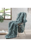 Modern Threads Luxury Reina Chunky Knit Acrylic Bed Sofa Throw In Ivy