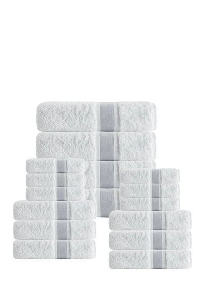 Enchante Home Unique Turkish Cotton 16-piece Towel Set In Silver