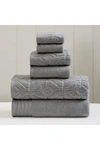 Modern Threads Yarn Dyed Diamond Gate 6-towel Set In Charcoal