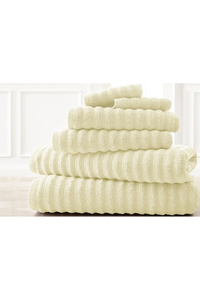Modern Threads Luxury Spa Collection Wavy Quick Dry 6-piece Towel Set In Ivory