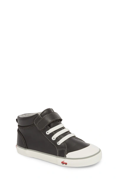 See Kai Run Kids' Peyton Metallic Mid Top Sneaker In Black