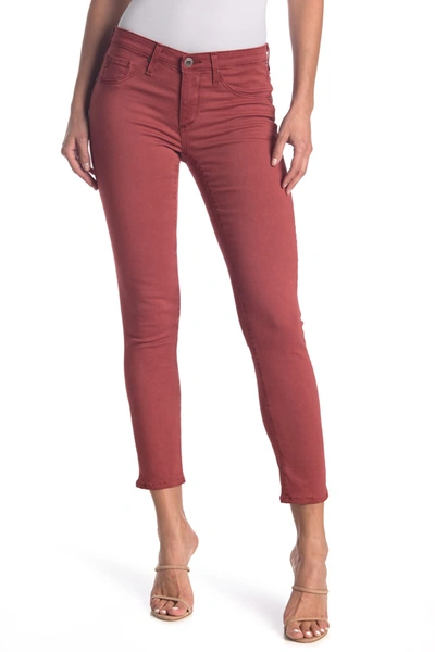 Ag Legging Super Skinny Ankle Jeans In Sulfur Mahogany Red