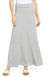 Loveappella Foldover Maxi Skirt In Heather Gray