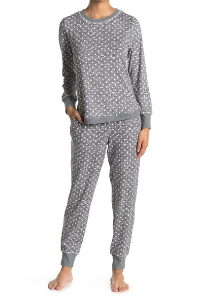Jane & Bleecker New York Long Sleeve Top & Joggers 2-piece Pajama Set In Gryhtrdt