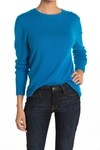 525 America Cashmere Crew Neck Pullover Sweater In Elec Teal
