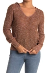 Abound Marled Knit Hoodie In Rust Stripe