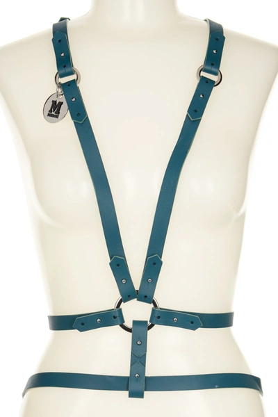 Missoni Leather Body Harness In Teal