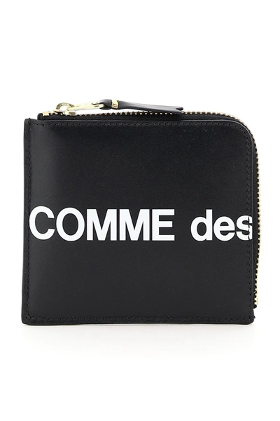 Comme Des Garçons Comme Des Garcons Wallet Zip Wallet Huge Logo In Black,white