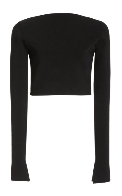 Proenza Schouler Women's Cropped Matte Crepe Top In Black