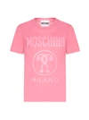 MOSCHINO DOUBLE QUESTION COTTON T-SHIRT,0715 0540A1207