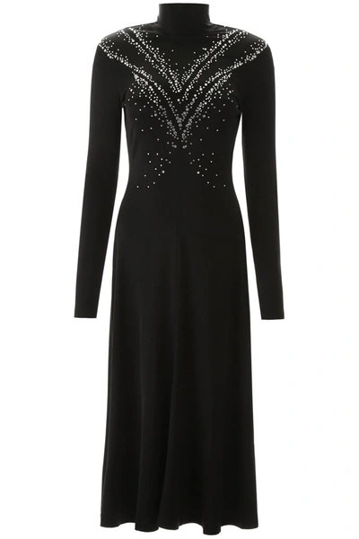 Rabanne Paco  Long Dress With Rhinestones In Black