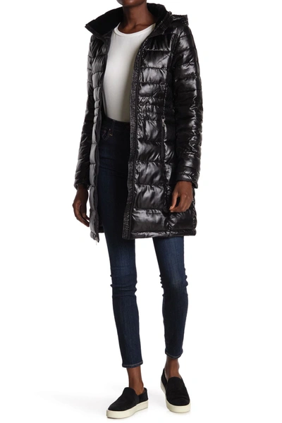 Andrew Marc Insulated Quilted Coat In Black