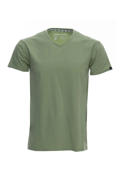 X-ray Solid V-neck Flex T-shirt In Dusty Mint