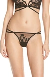 THISTLE & SPIRE MULLBERY EMBROIDERED THONG,818436026811