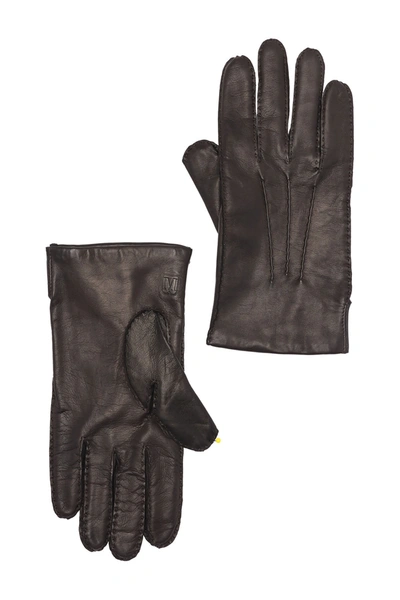 Bruno Magli Cashmere Lined Hand Stitch Leather Gloves In 200brn
