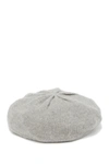 Portolano Solid Cashmere Beret In Lt Ht Grey