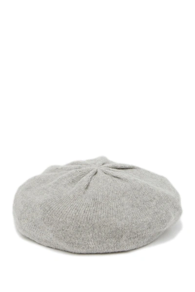 Portolano Solid Cashmere Beret In Lt Ht Grey