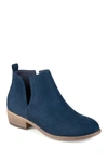 Journee Collection Women's Rimi Notched Ankle Stacked Heel Booties In Blue