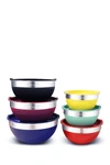 MAXI-MATIC ELITE GOURMET 12-PIECE COLORED MIXING BOWLS WITH LIDS,717056124153