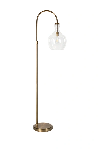 Addison And Lane Verona Arc Brass Floor Lamp With Clear Glass Shade