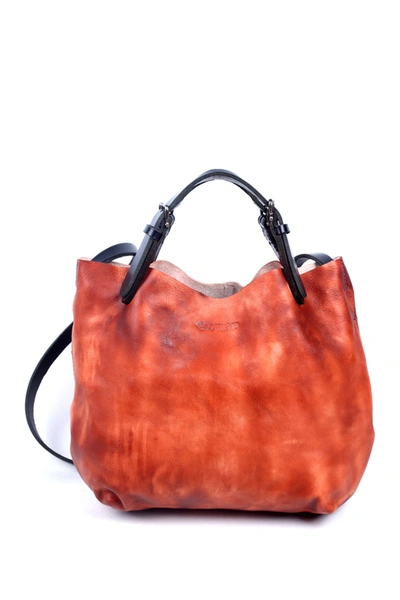 Old Trend Dip Dye Leather Mini Tote Bag In Cognac