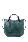 Old Trend Dip Dye Leather Mini Tote Bag In Vintage Green