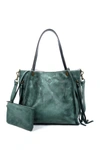 Old Trend Daisy Leather Tote Bag In Vintage Green