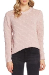 Vince Camuto Cotton Popcorn Sweater In Soft Pink