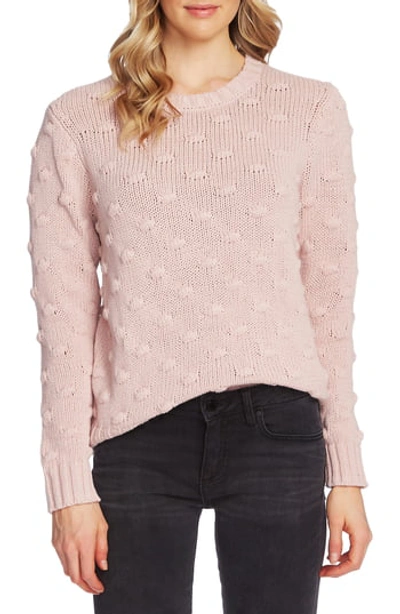 Vince Camuto Cotton Popcorn Sweater In Soft Pink