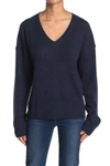 525 America Lightweight Cashmere V-neck Sweater In Dk Denim