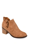 Journee Collection Journee Lennie Ruffle Trim Ankle Bootie In Brown