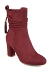 Journee Collection Zuri Tassel Ankle Bootie In Wine
