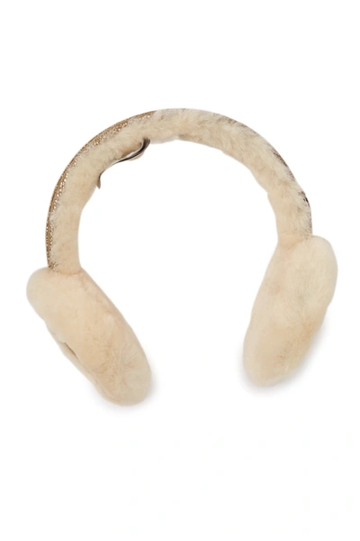 Ugg Genuine Shearling Wired Ear Muffs In Metallic Chestnut