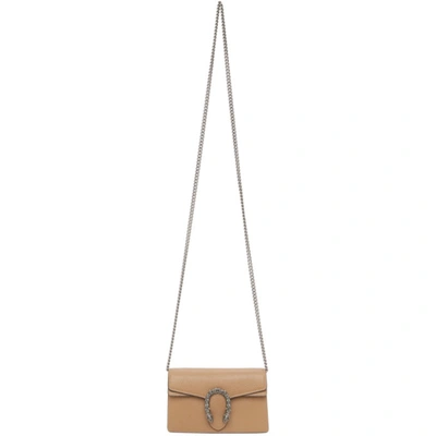 Gucci Dionysus Super Mini Leather Shoulder Bag In Brown
