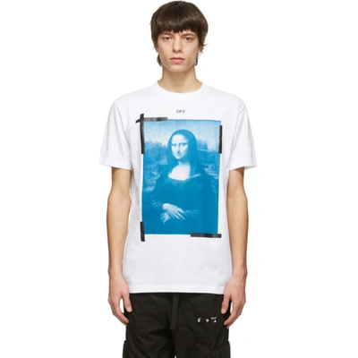 Off-white White Slim Mona Lisa T-shirt In White Black