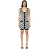 BALMAIN BLACK & WHITE GINGHAM JACQUARD DRESS