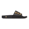 Balmain Embossed-button Slides In 0pa Black