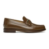 Gucci Kaveh Interlocking-g Leather Loafers In Braun
