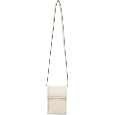 Gucci Gg-embossed Leather Cross-body Bag In White